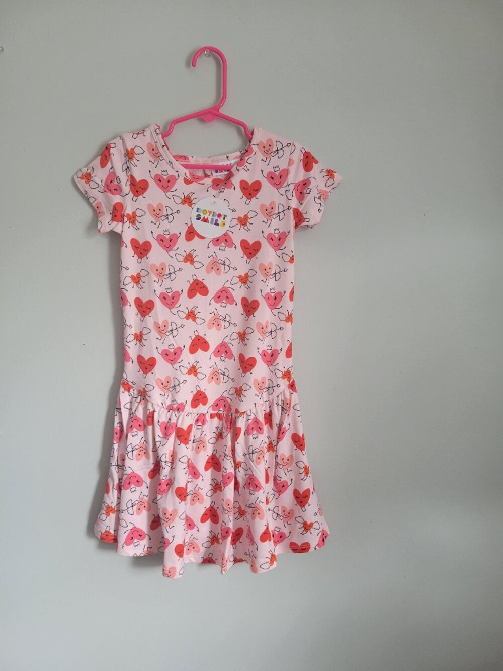 Dot Dot Smile Dress Girl's 5/6 Youth Pink Hearts Twirl Flapper NWT
